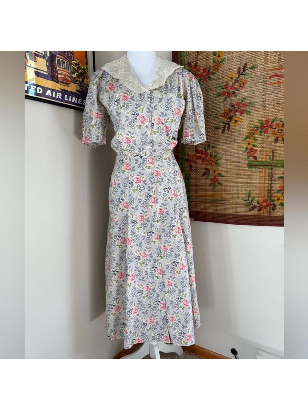Vintage Ralph Lauren Made in Italy Floral Shirt Dress